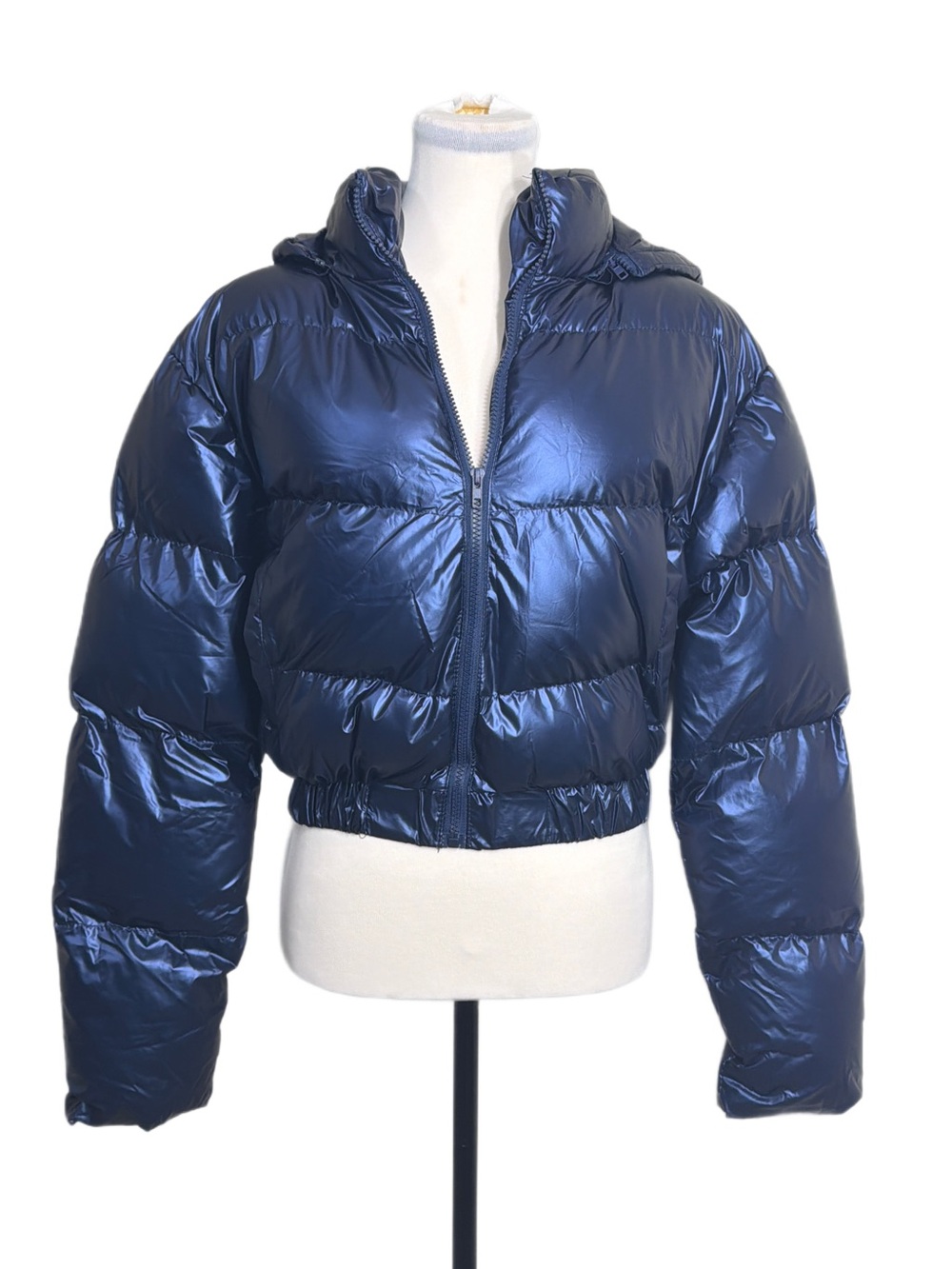 Women's Blue/Purple Cropped Puffer Jacket